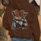 🎄🎅2026 CHRISTMAS SALE 70% OFF!!🎁Cute Highland Cow Cozy Hooded Sweatshirt🦬