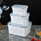 🥳2026 HOT SALE🥳💞50K+ SOLD!🧊🧺 50% OFF! 3-PC Fruit Container Set – Stop soggy fruit! Removable colander keeps produce crisp & fresh for days. Your fridge’s best friend. 🍓✨