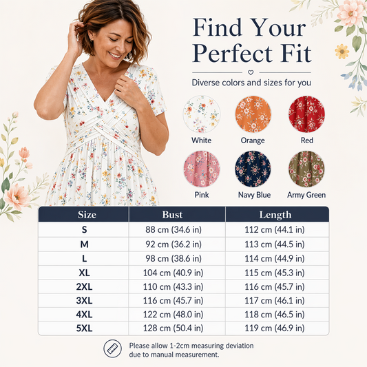 🌺LAST DAY SALE ONLY￡16.99!!🌿Women's V-Neck Floral Print Dress with Twist Waist👗